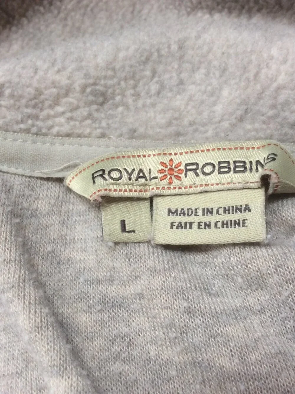 Royal Robbins Gray Full Zip Up Fleece Jacket Size Large - Picture 3 of 6